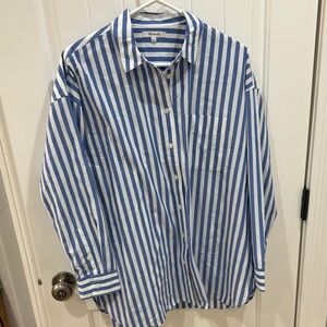Madewell Blue and White Striped Button Down Shirt